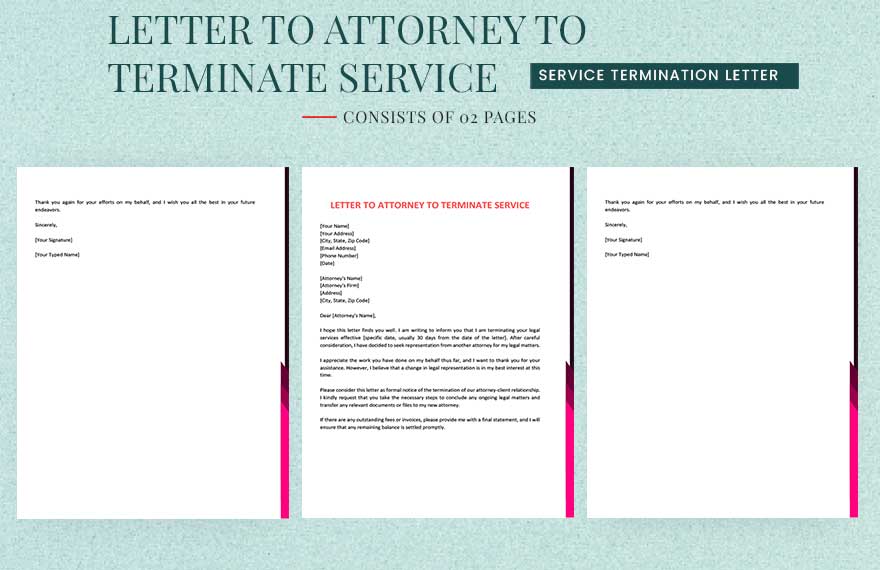 Letter To Attorney To Terminate Services