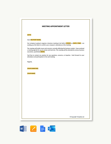 Free Request Letter for Meeting Appointment Template - Google Docs ...