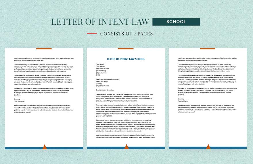 Free Letter Of Intent Law School