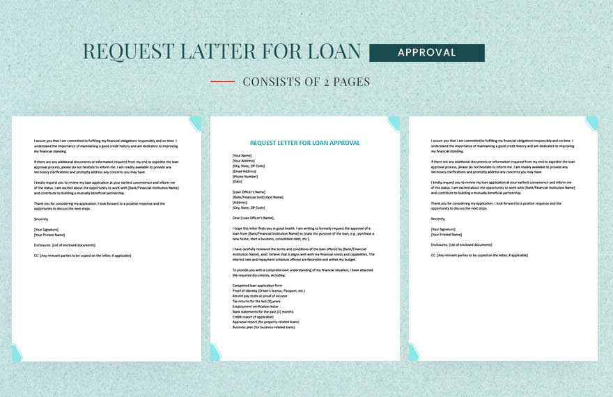 Request Letter For Loan Approval Template