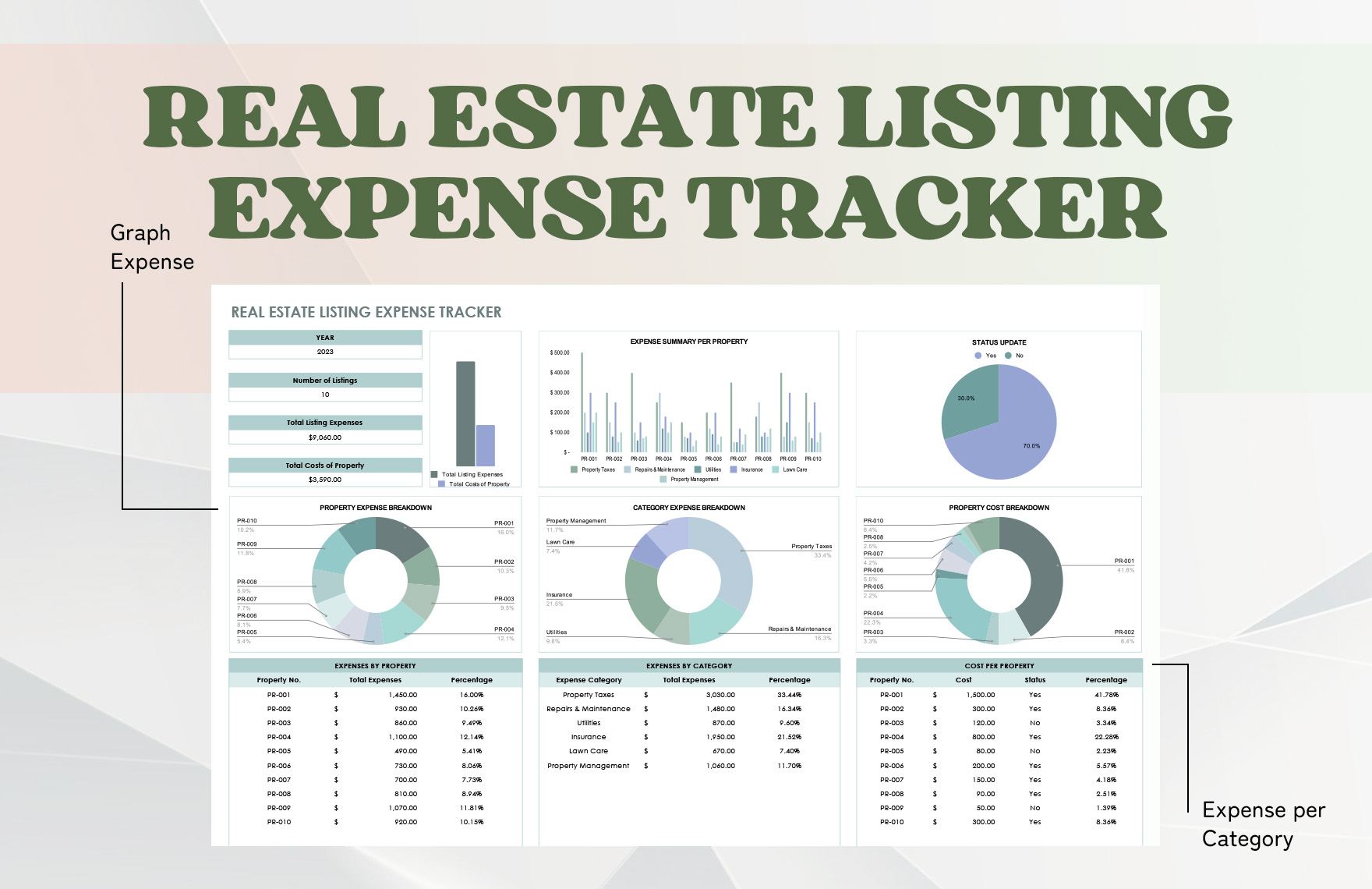 Real Estate Listing Expense Tracker Template