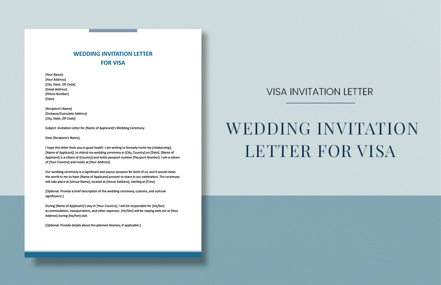 wedding invitation Letter For Visa