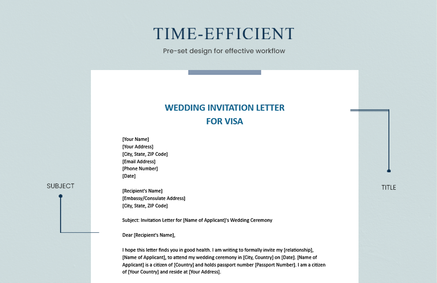 wedding invitation Letter For Visa