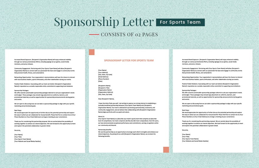 Sponsorship Letter For Sports Team