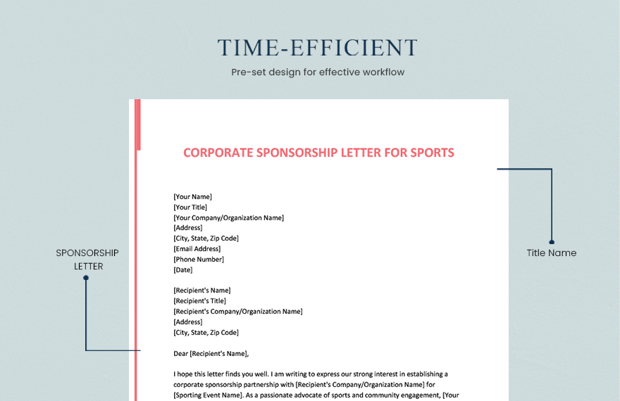 Corporate Sponsorship Letter For Sports