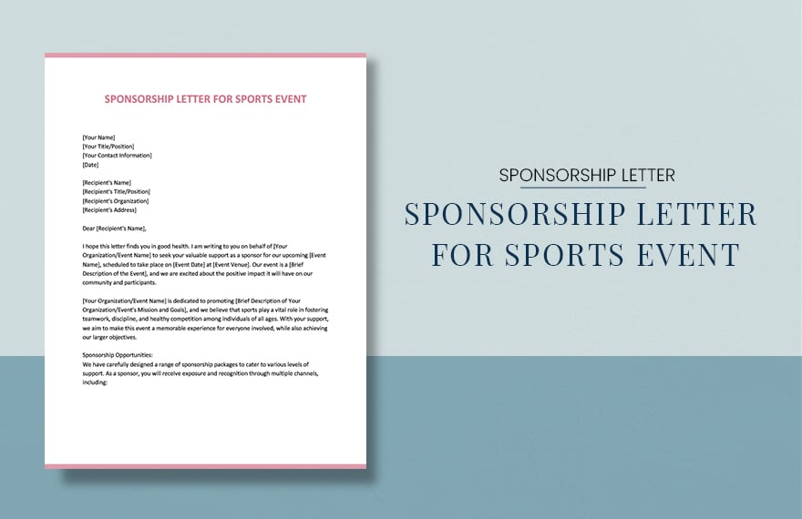 Sponsorship Letter For Sports Event