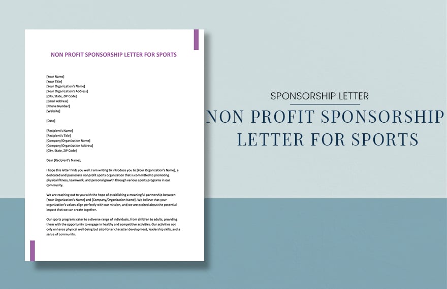 Non Profit Sponsorship Letter For Sports