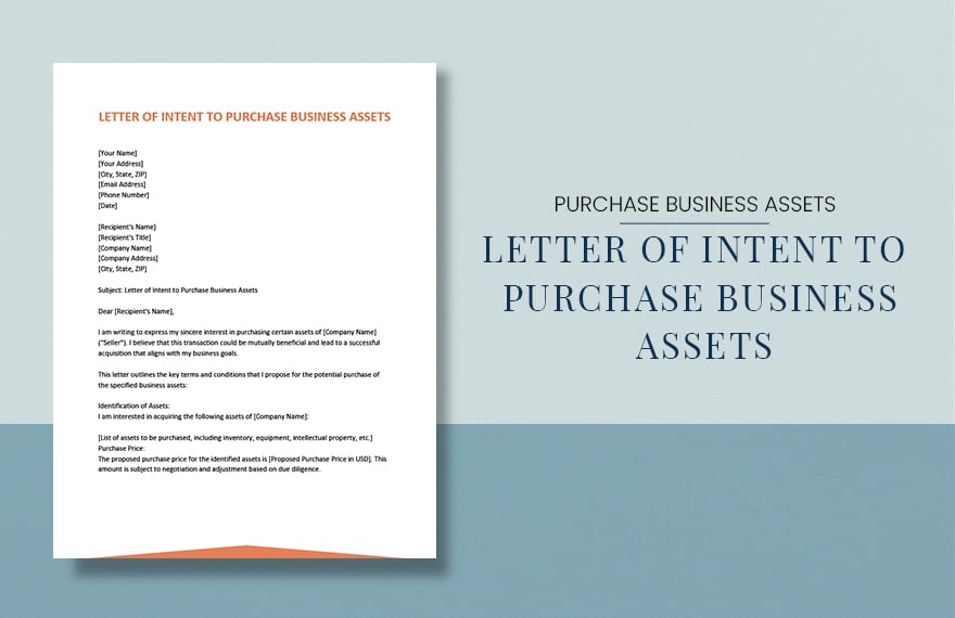 Letter Of Intent To Purchase Business Assets in Word, Google Docs, PDF, Apple Pages