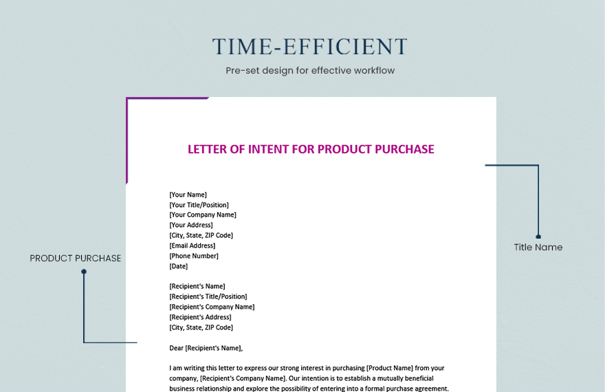 Letter Of Intent For Product Purchase