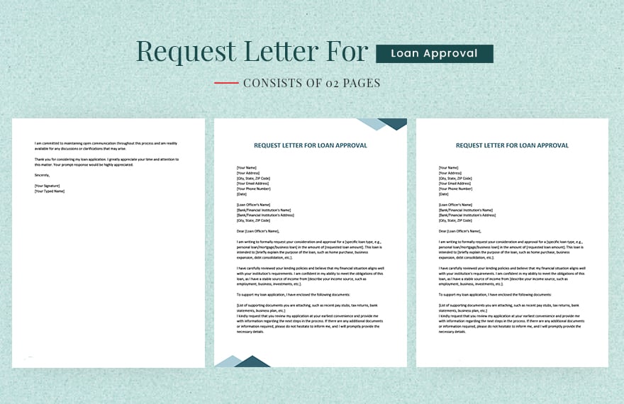 Request Letter For Loan Approval in Word, Google Docs, PDF, Apple Pages
