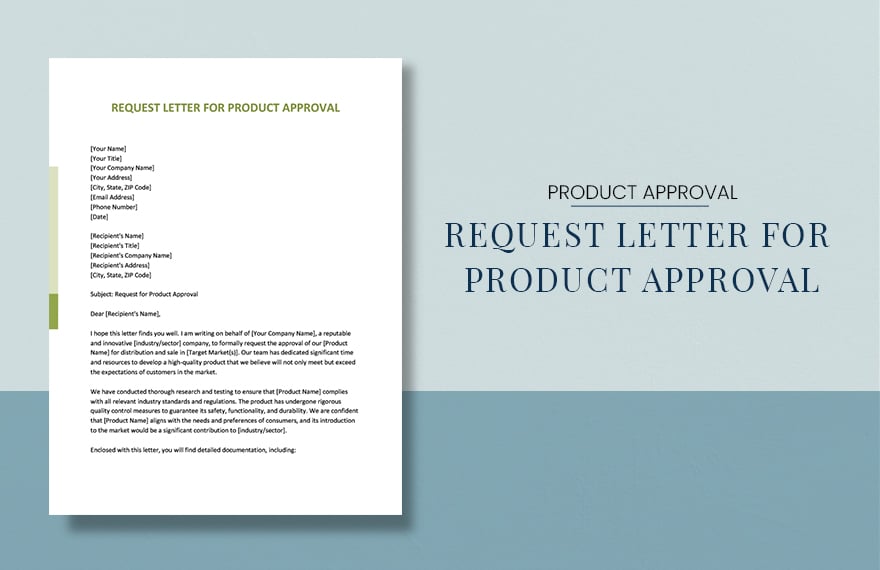 Request Letter For Product Approval