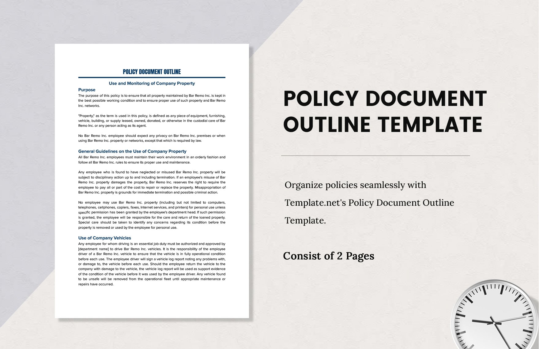 Free Policy Document Outline Template