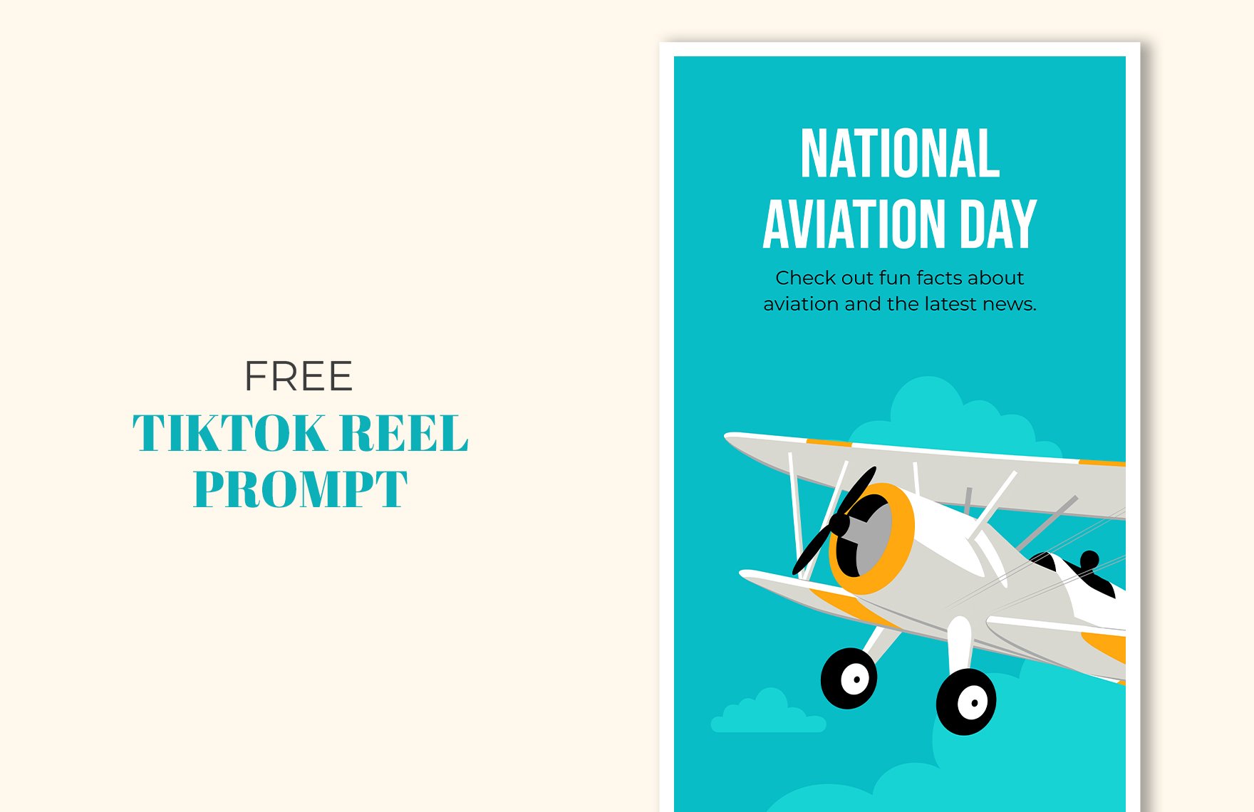 Free National Aviation Day Tiktok Reel Prompt Template in PDF, Illustrator, SVG, PNG