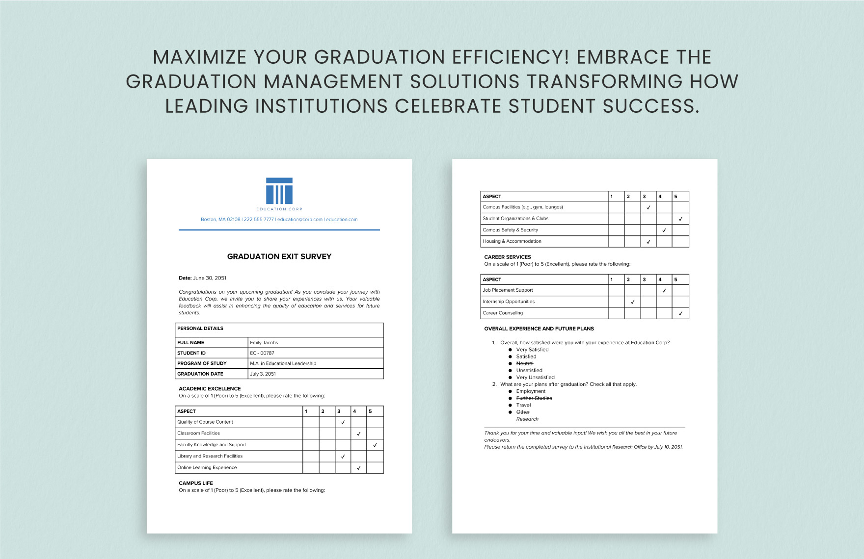 Graduation Exit Survey Template