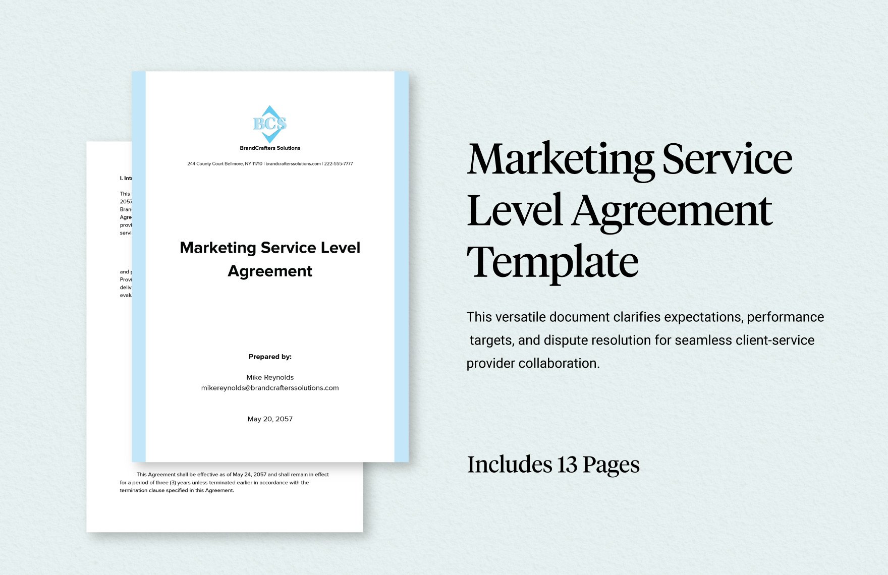 Marketing Service Level Agreement Template