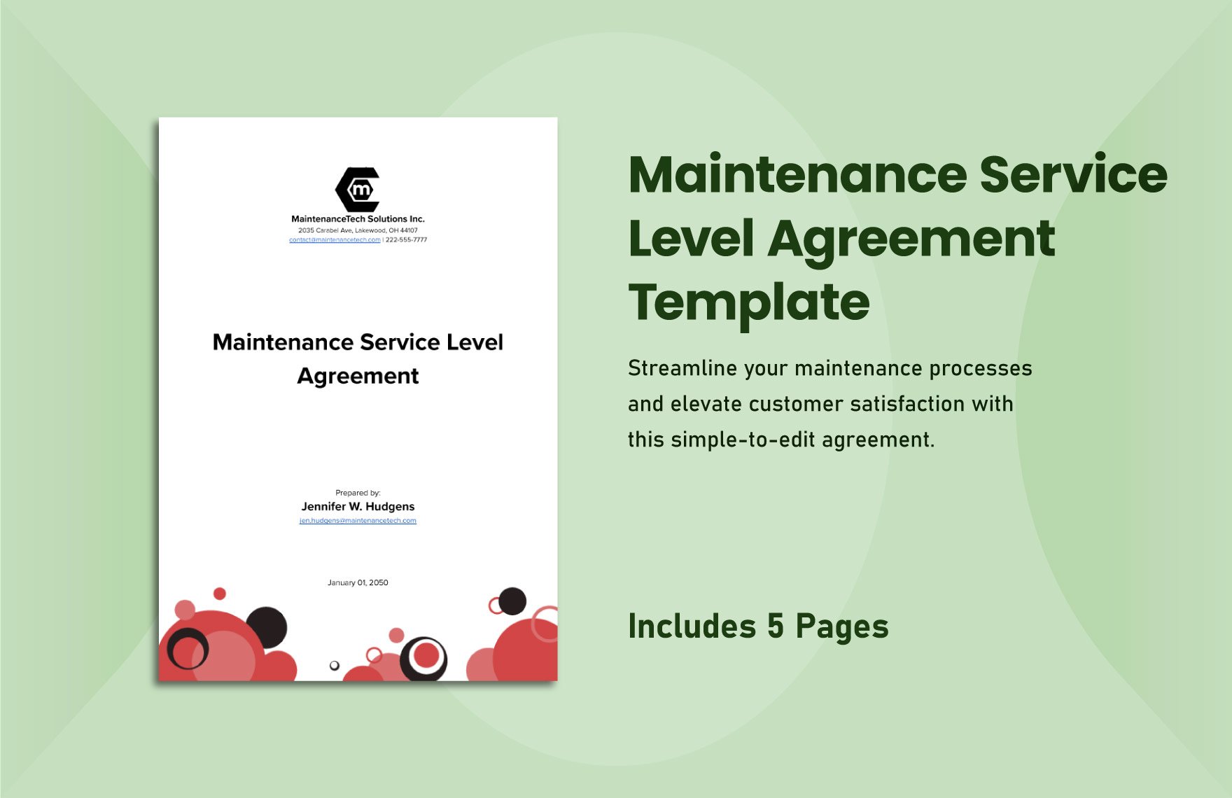 Maintenance Service Level Agreement Template
