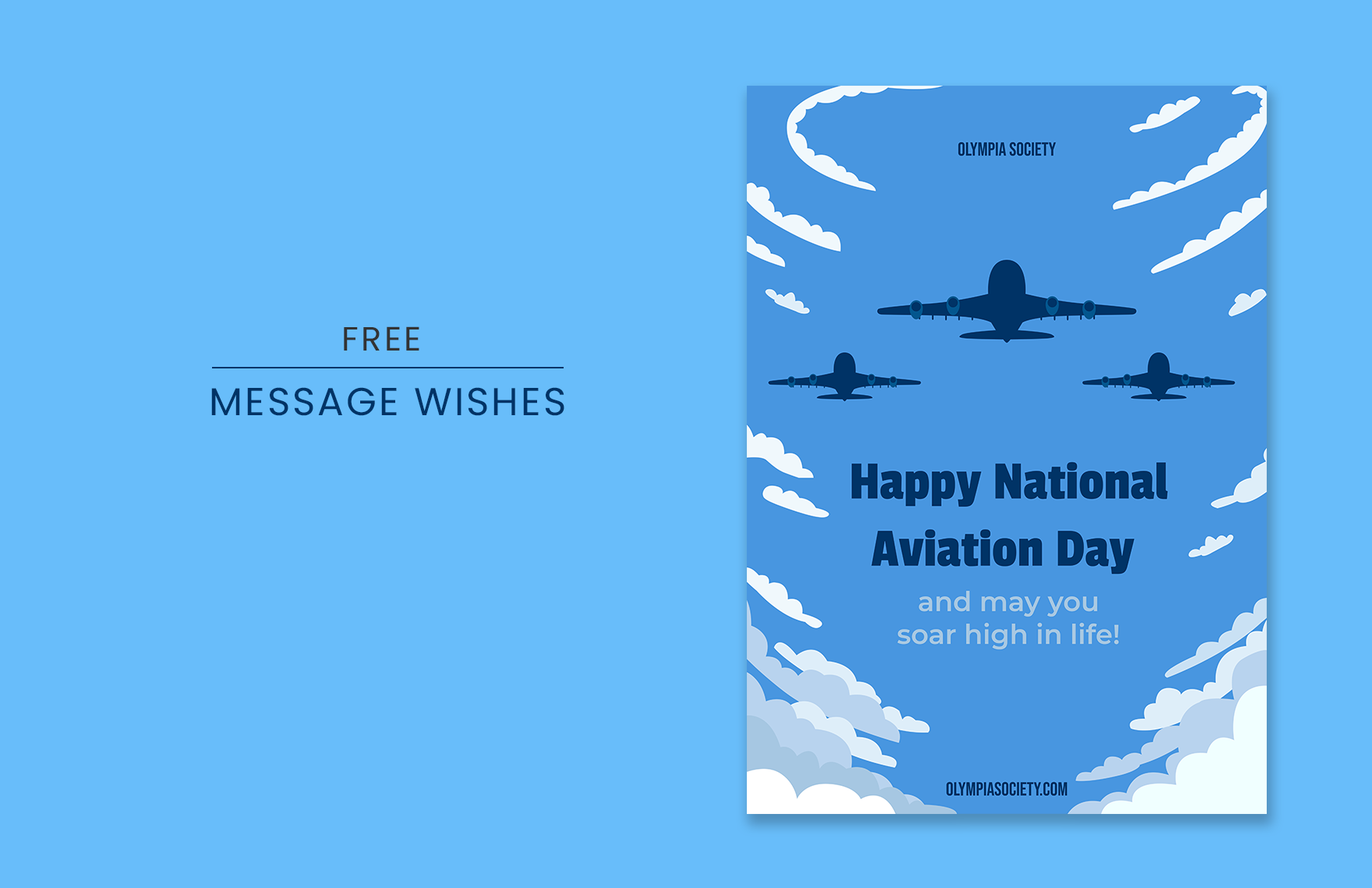 Free National Aviation Day Message Wishes Template in PDF, Illustrator, SVG, PNG