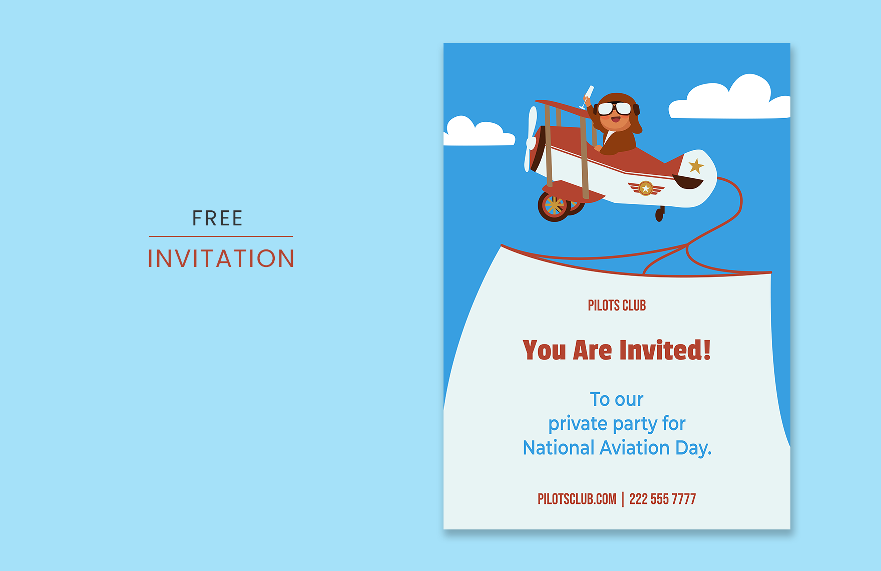 National Aviation Day Invitation Template in PDF, Illustrator, SVG, PNG