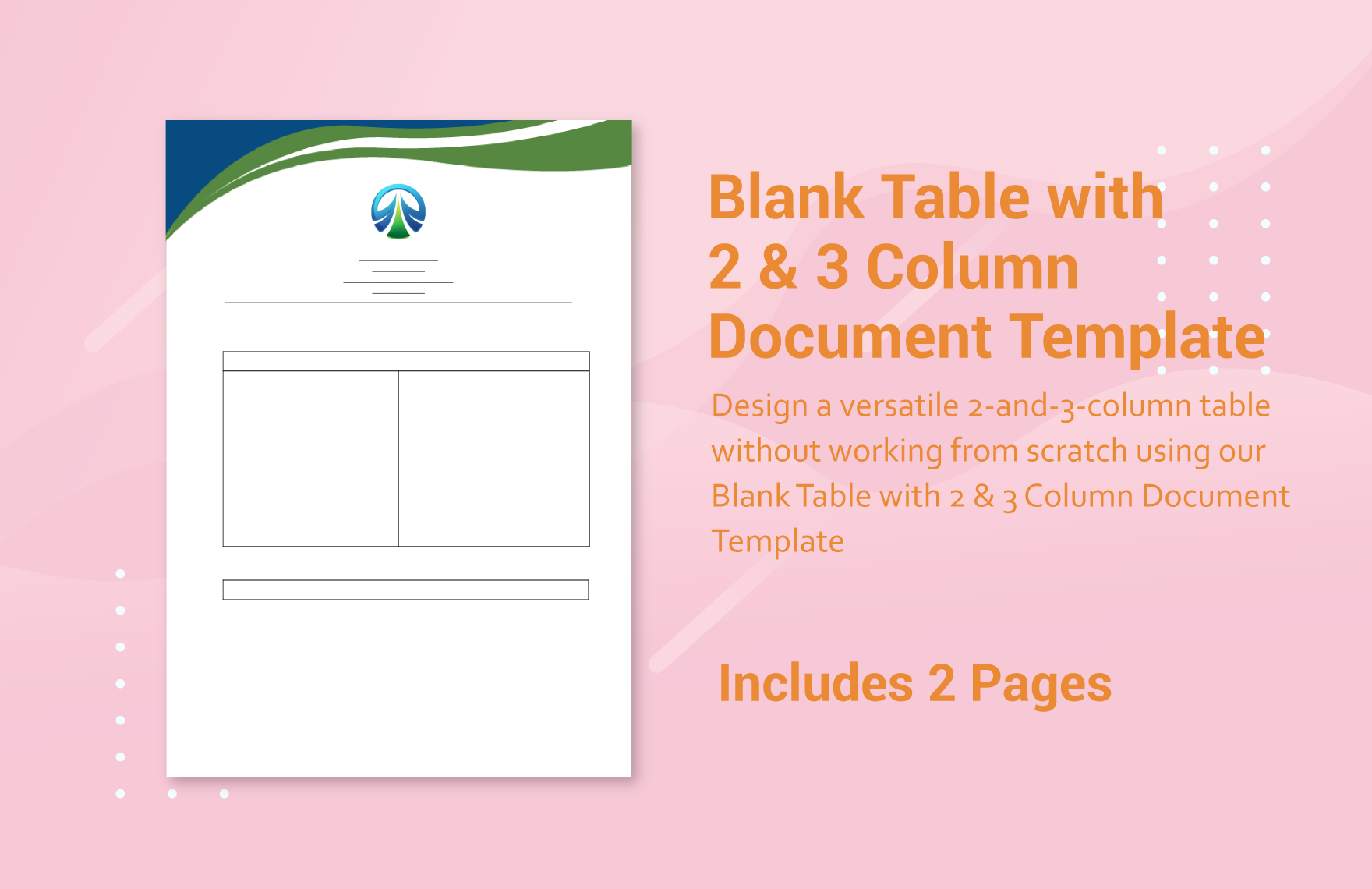 Blank Table with 2 & 3 Column Document Template in PDF, Word, Google Docs - Download | Template.net