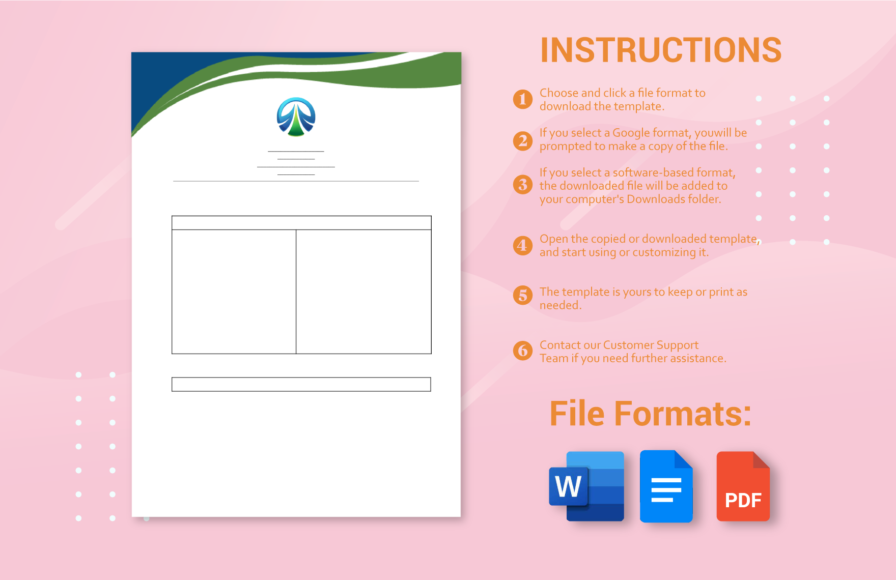 Blank Table with 2 & 3 Column Document Template
