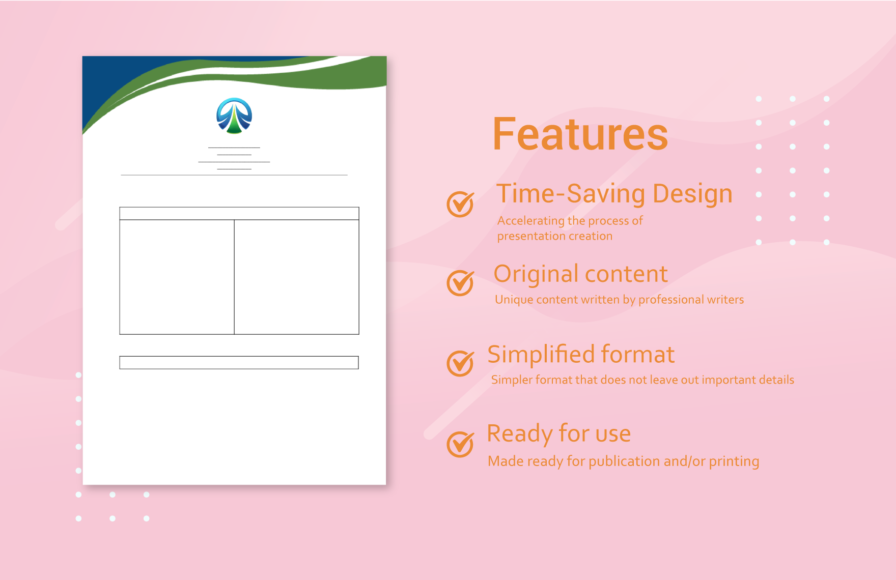 Blank Table with 2 & 3 Column Document Template