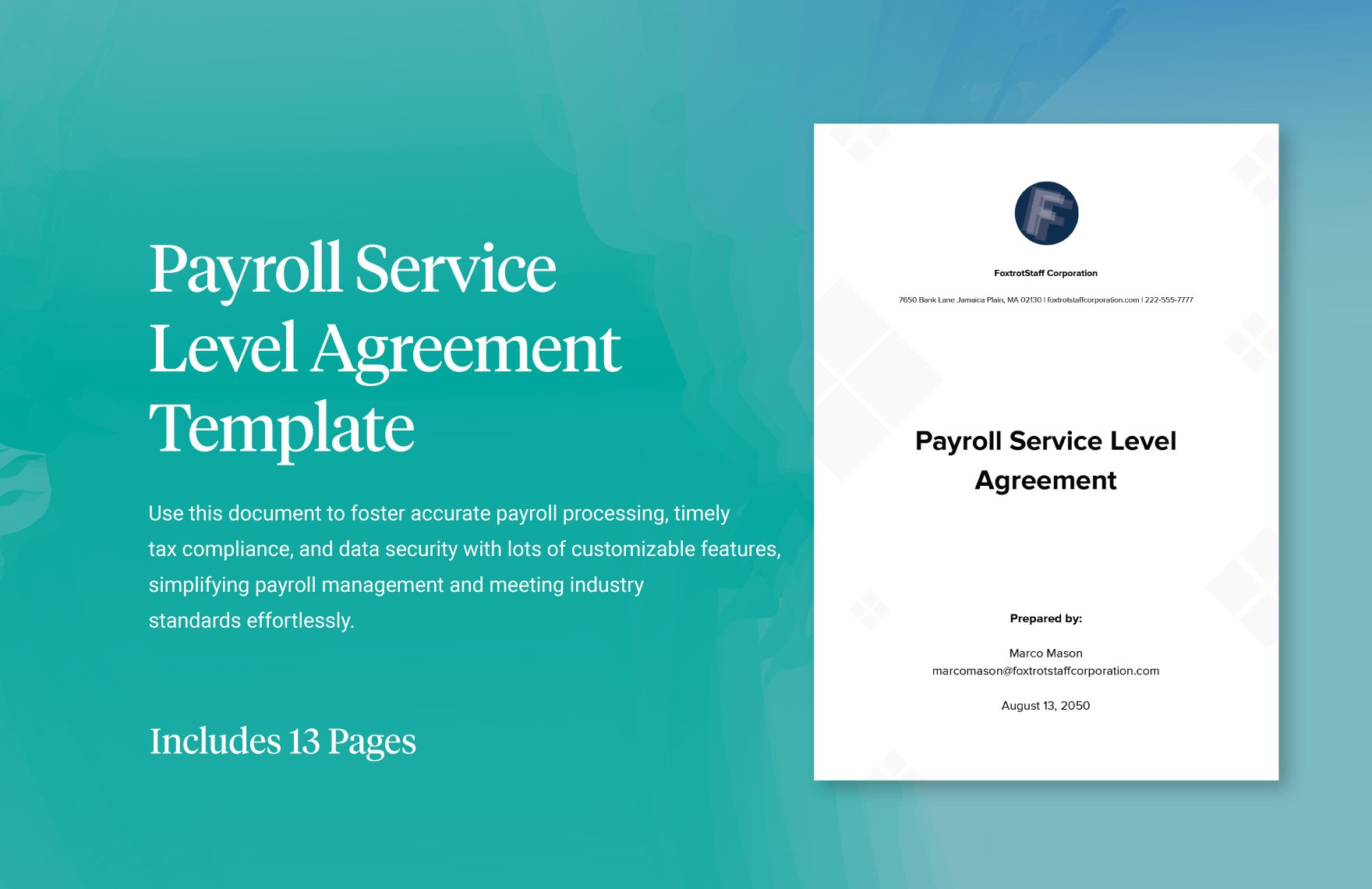 Payroll Service Level Agreement Template
