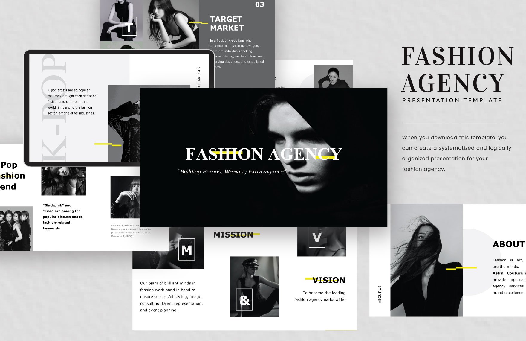 Fashion Agency Presentation Template in PDF, PowerPoint, Google Slides, Apple Keynote