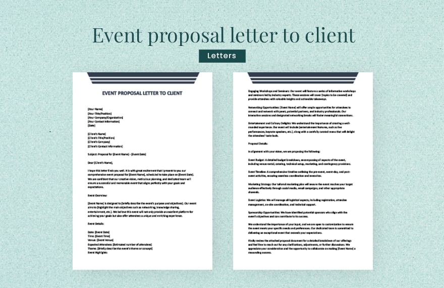 Event proposal letter to client
