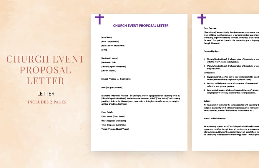 Church event proposal letter