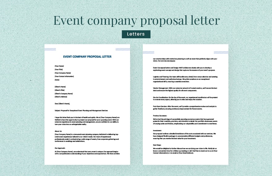 Event company proposal letter