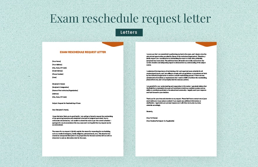 Exam reschedule request letter