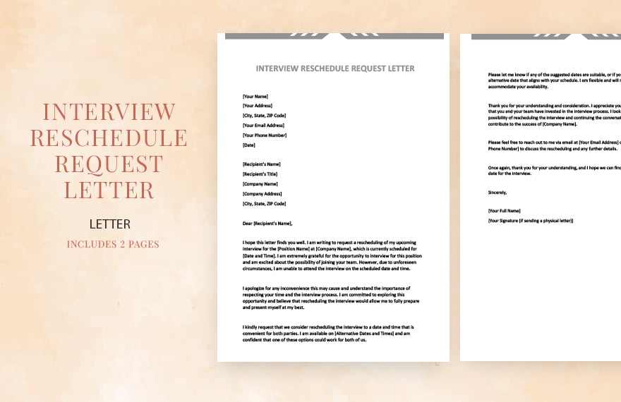 Free Interview reschedule request letter