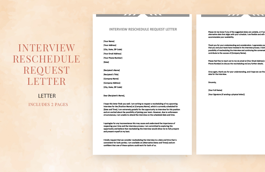 Reschedule Letter Templates In Apple Pages FREE Download Template