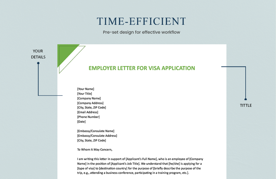 Employer Letter For Visa Application