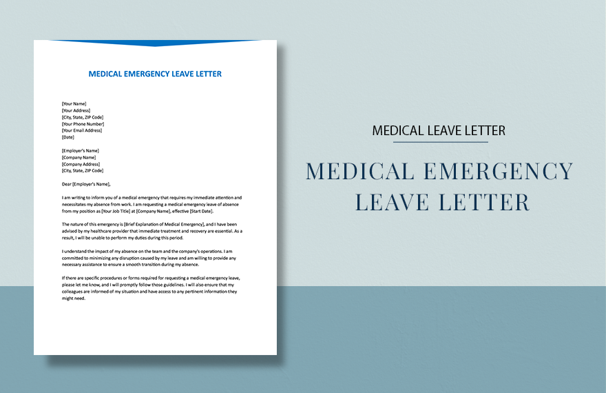 Medical Emergency Leave Letter