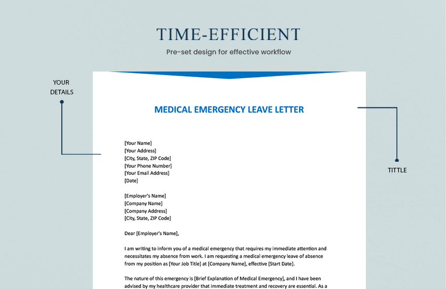 Medical Emergency Leave Letter