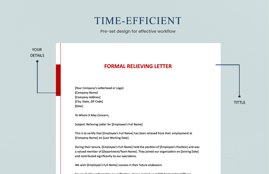 Formal Relieving Letter