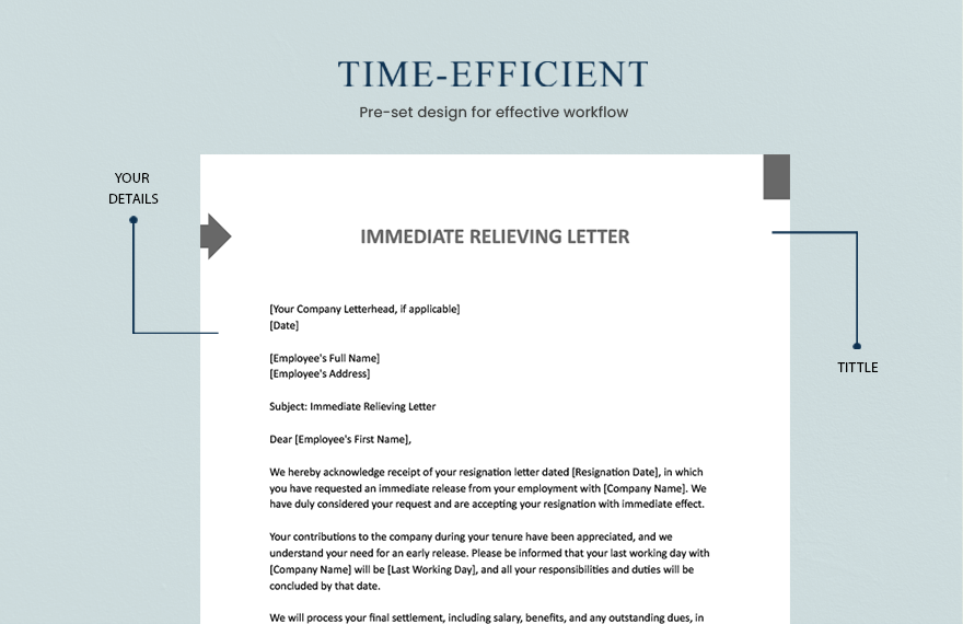 Immediate Relieving Letter