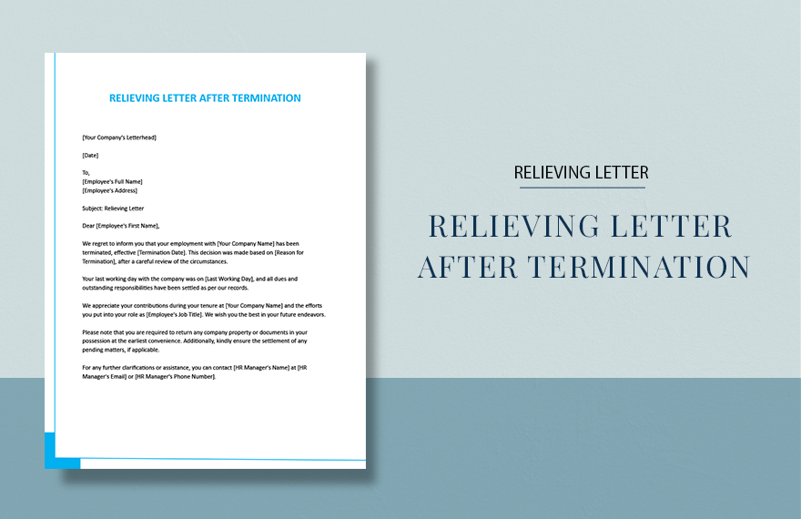 Relieving Letter After Termination