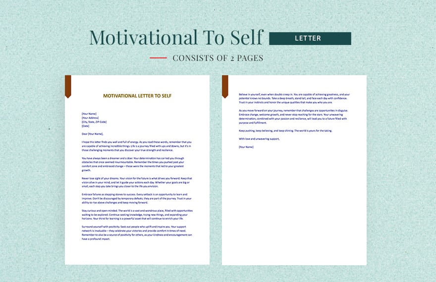 Free Motivational Letter To Self