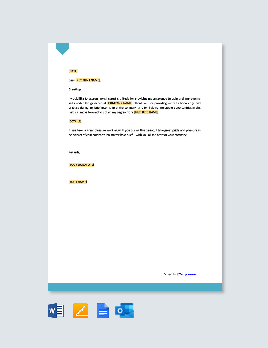 Summer Internship Reference Letter Template - Google Docs, Word, Apple ...