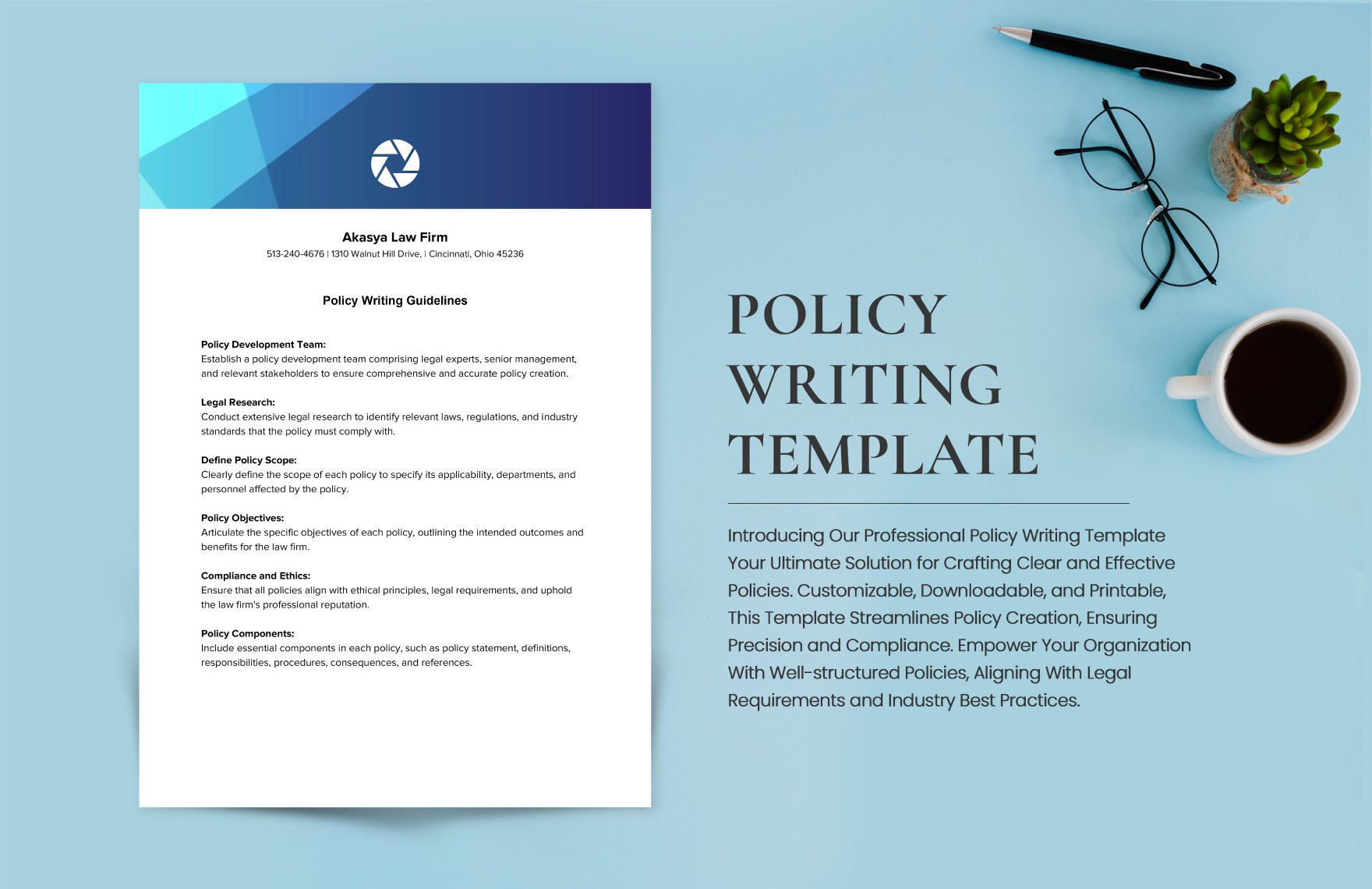 Policy Writing Template  in Word, Google Docs, PDF
