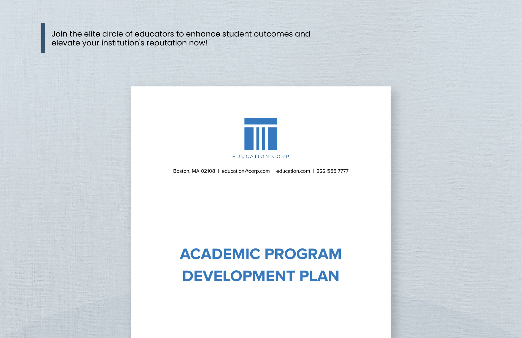Academic Program Development Plan Template