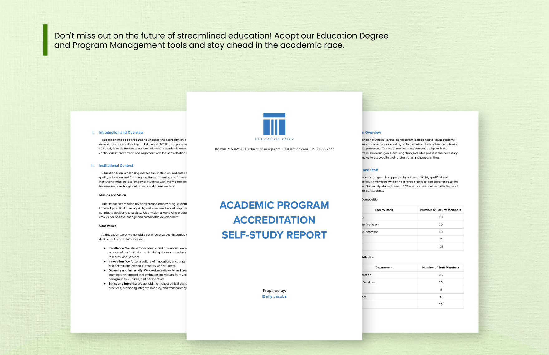 Academic Program Accreditation Self-Study Report Template