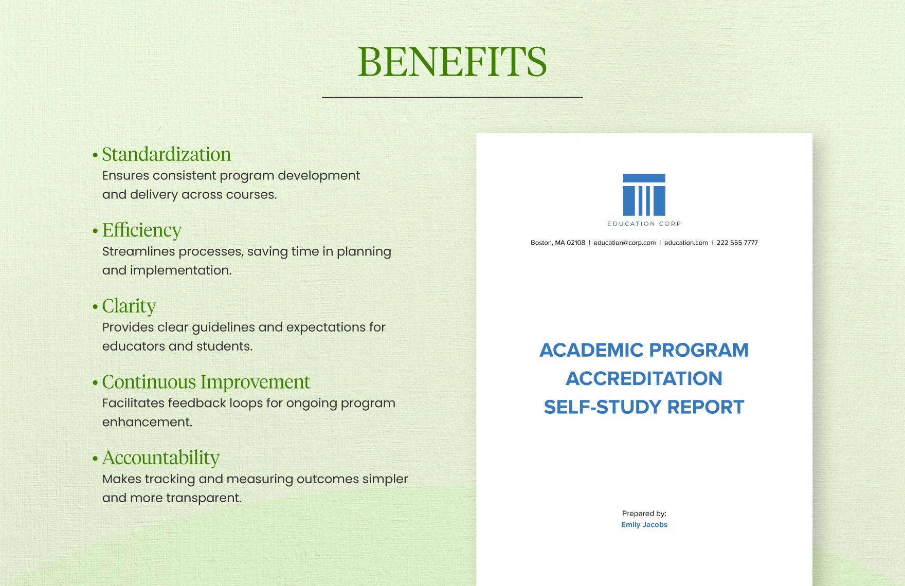 Academic Program Accreditation SelfStudy Report Template