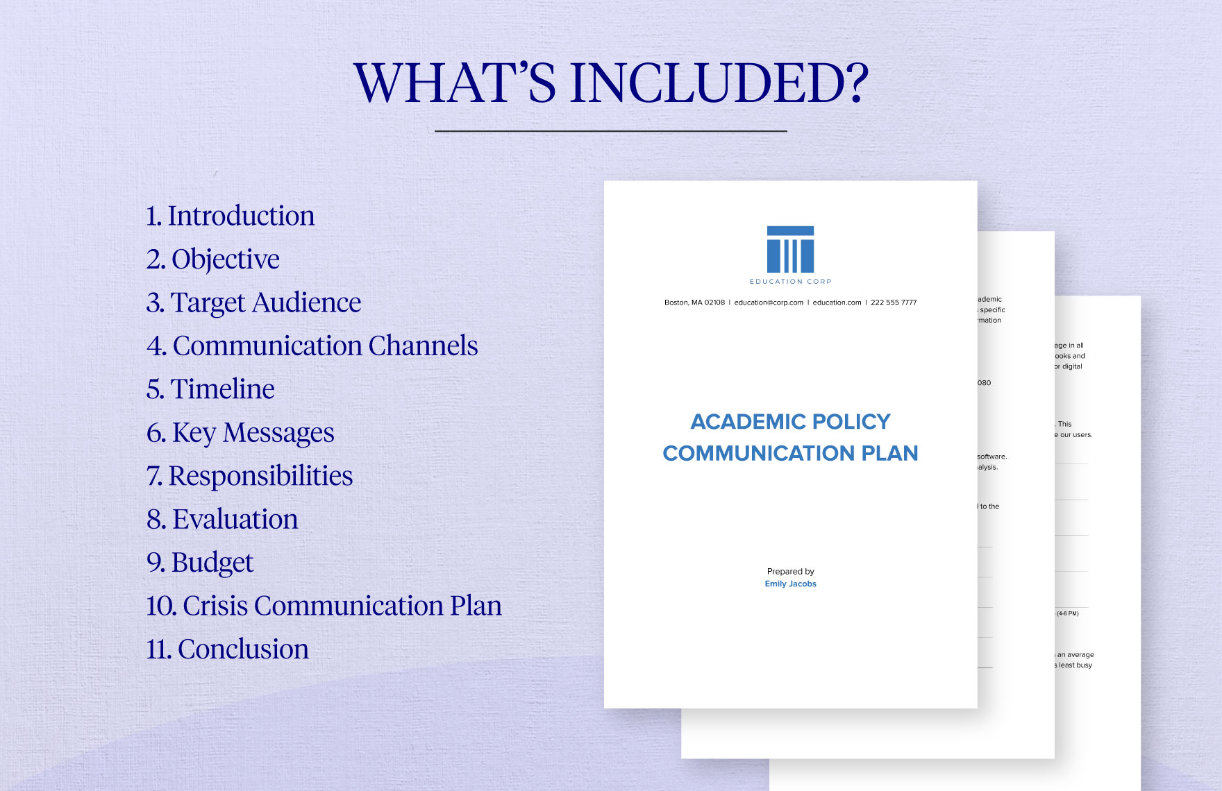 Academic Policy Communication Plan Template
