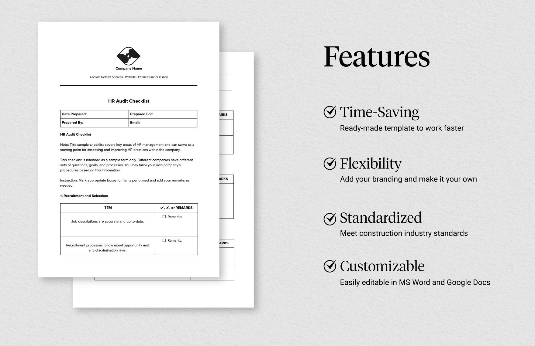 Sample HR Audit Checklist Template