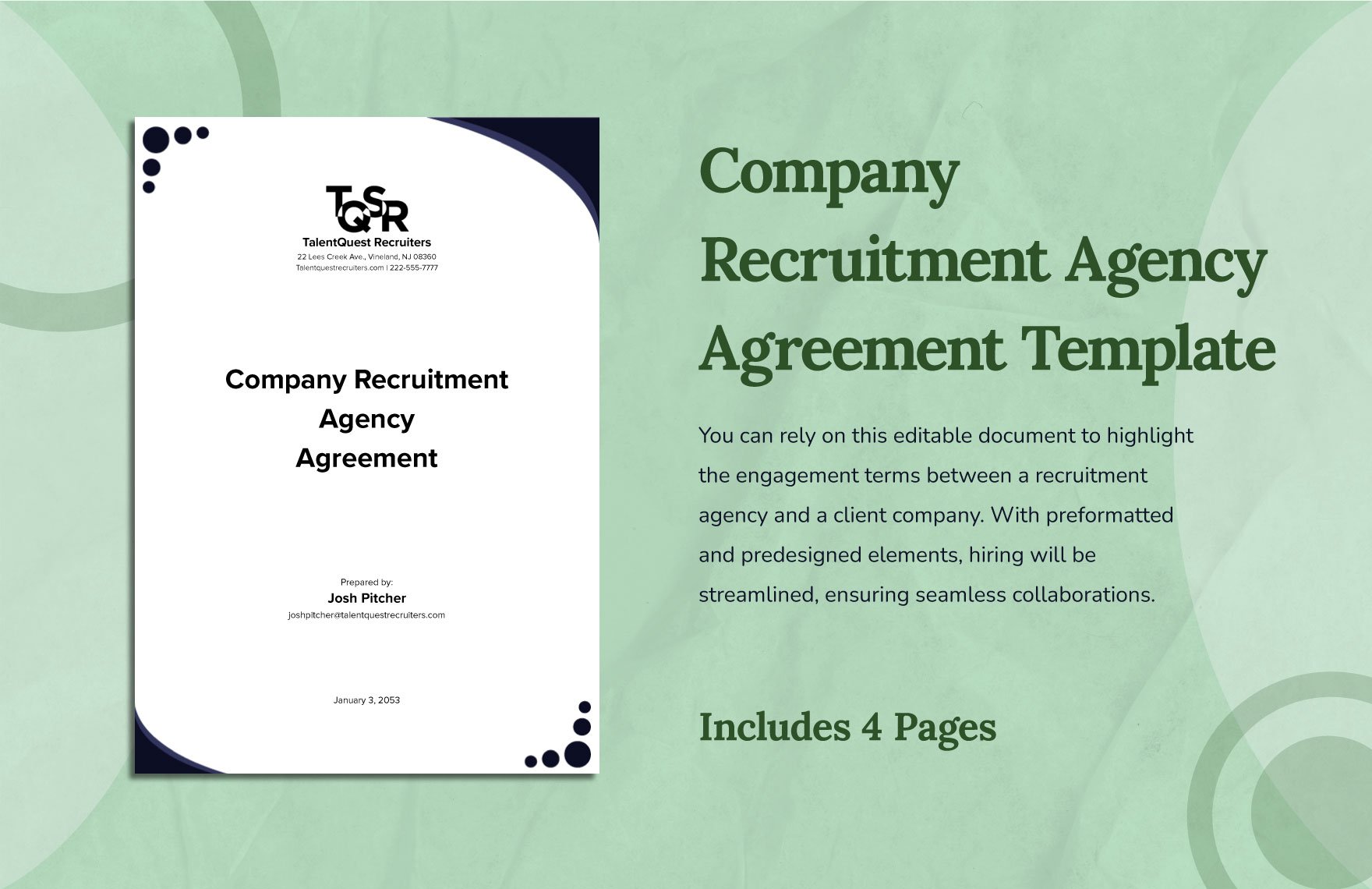 Company Recruitment Agency Agreement Template