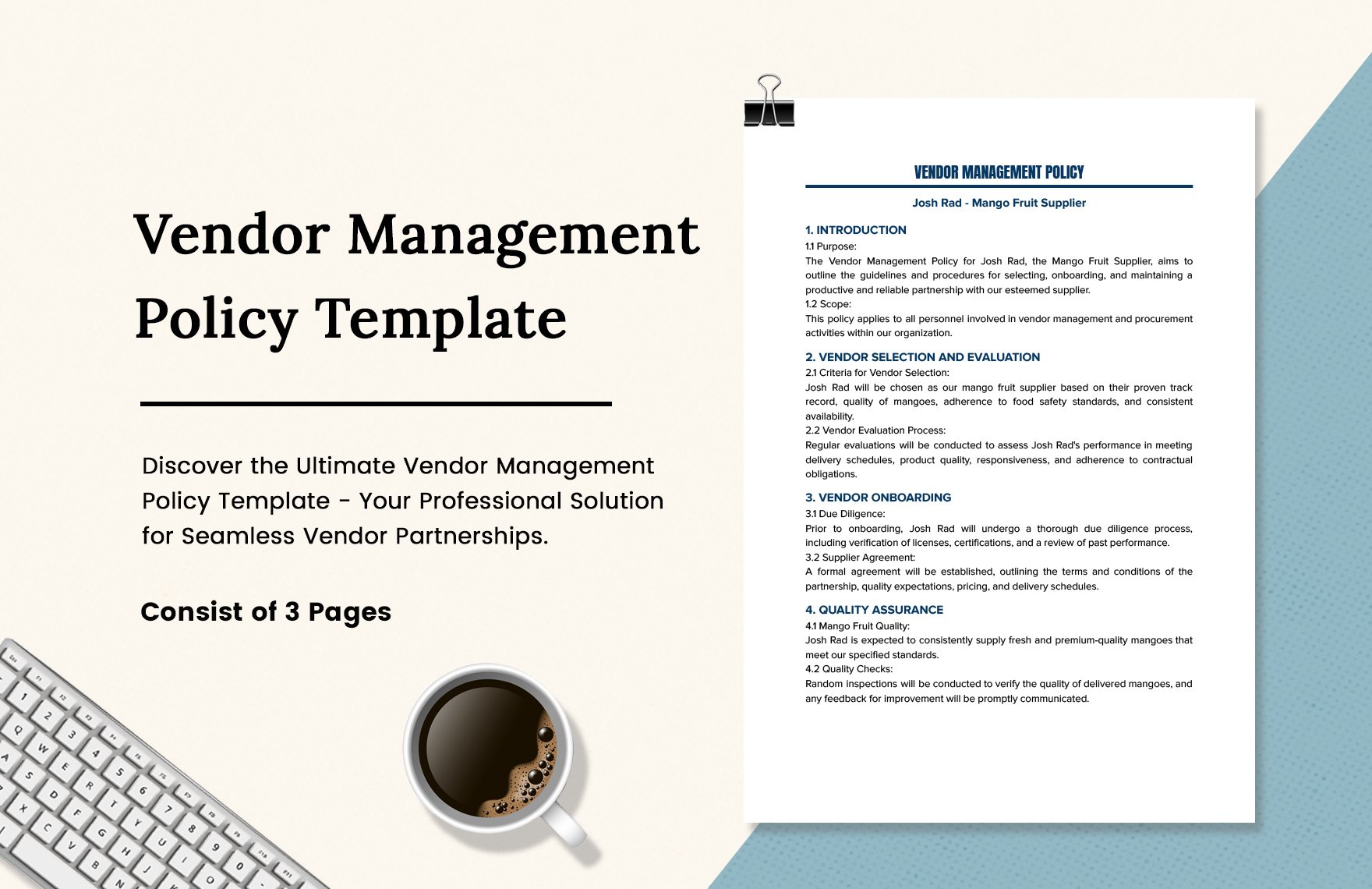 Vendor Management Policy Template