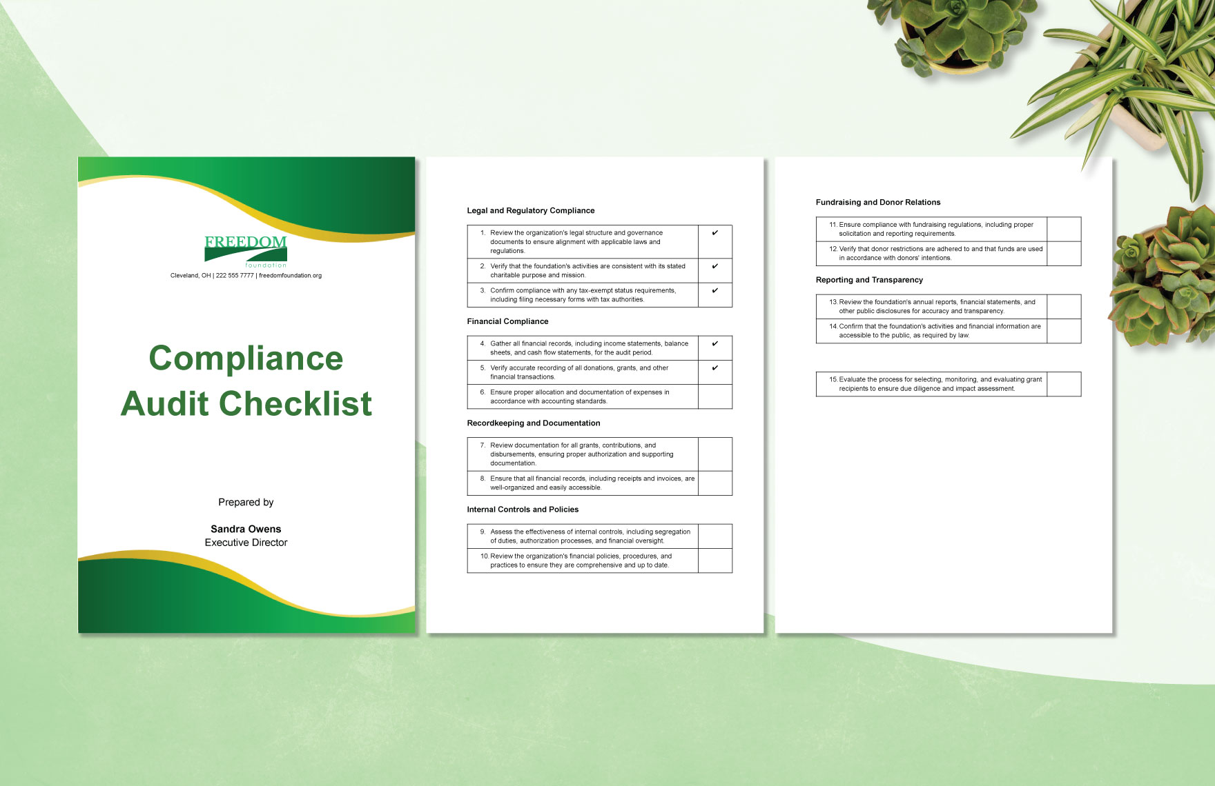 Compliance Audit Checklist for Special Visits Template